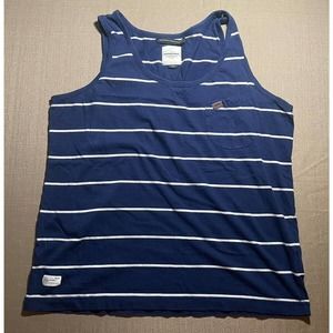MARSHALL ARTIST Modern Tailoring Size Large L Tank Top Navy Blue White Striped